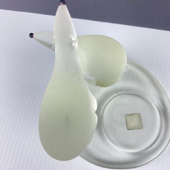 PartyLite Polar Bear Candle Holder Frosted Glass 3 X 4.5 inches Tea Light Votive - Picture 4 of 8